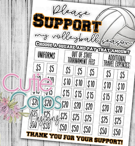 Volleyball fundraiser template, clear the board, minimal fundraising poster for sports team or club, sponsor my uniform