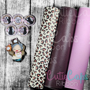 Cute Crazy Cat Faux Leather Kit. Includes half a sheet of each style as pictured with 1 set of 5 one inch flatbacks and 1 Cat Lady Clay