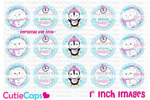 I'm snow cute, 1" Bottle cap images