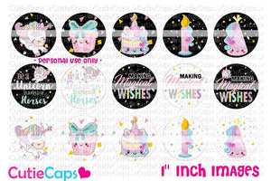 Magical Wishes, 1" Bottle cap images