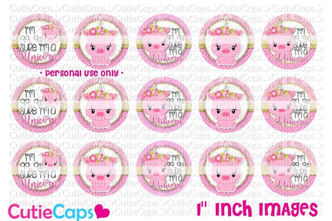 Piggycorn, 1" Bottle cap images