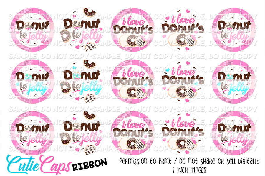 Donut be jelly #3, 1" Bottle cap images