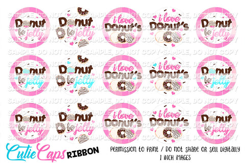 Donut be jelly #3, 1" Bottle cap images