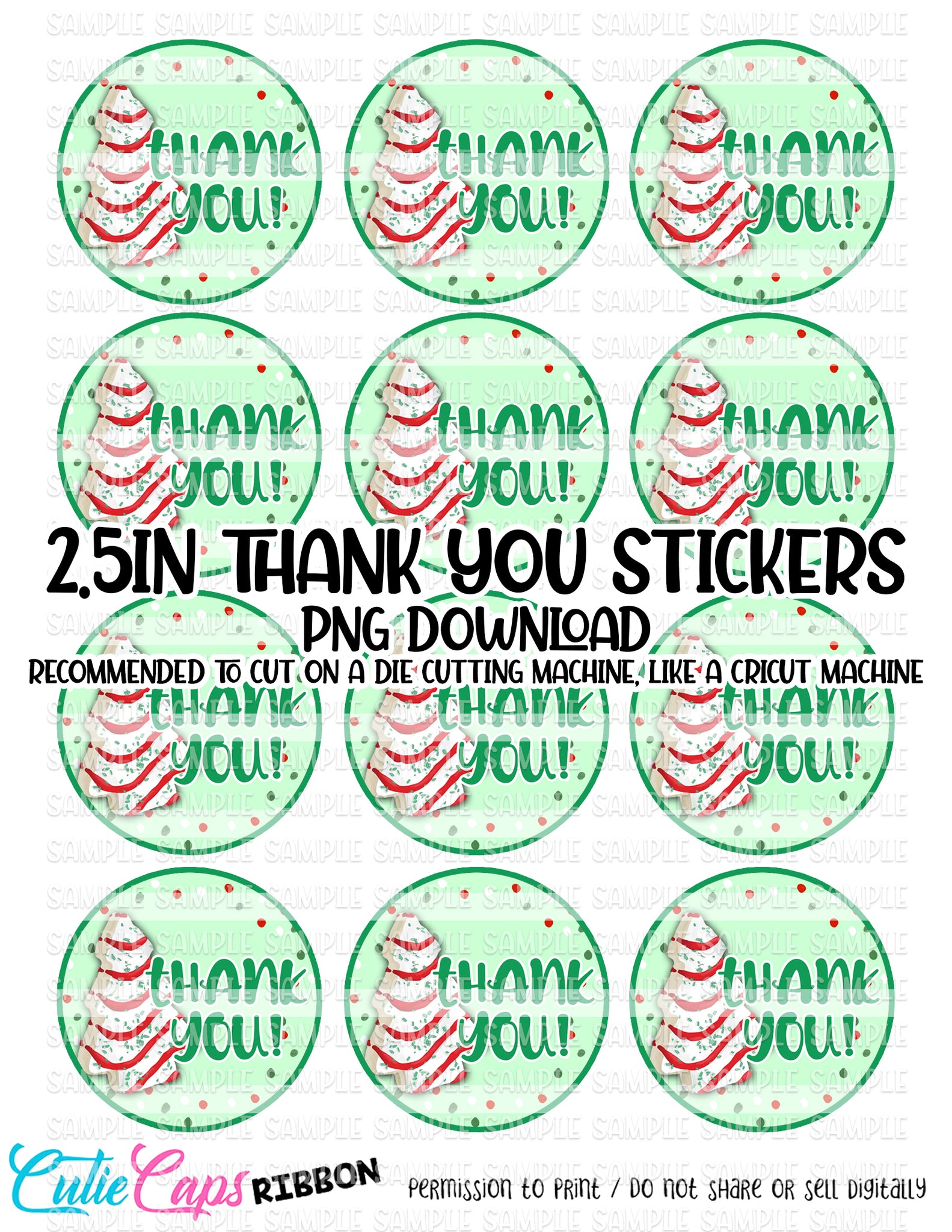 Thank You Sticker Sheet, 2.5in" images